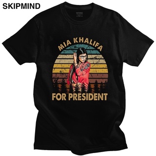 T-Shirtเสื้อยืดแขนสั้นลําลอง คอกลม พิมพ์ลายภาพยนตร์ตลก Mia Khalifa เข้ากับทุกการแต่งกาย สไตล์วินเทจ สําหรับผู้ชาย 698417