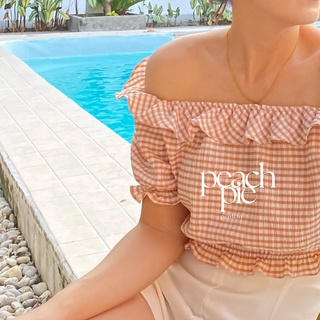 Peach pie 🍑🥨✨ เสื้อปาดไหล่จั้มเอวสุดคิ้ว