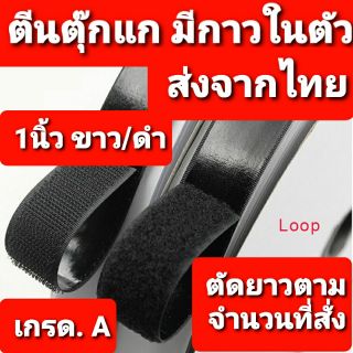 เทป ตีนตุ๊กแก เมจิกเทป เวลโก้ มีกาวในตัว  เทปตีนตุ๊กแก มีกาว Hook And Loop Tape ขนาด 25mm : ตัดยาวตามจำนวนที่สั่ง