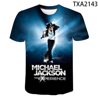 เสื้อยืดแขนสั้น พิมพ์ลาย Michael Jackson 3 มิติ ระบายอากาศ สวมใส่สบาย สําหรับผู้ชาย