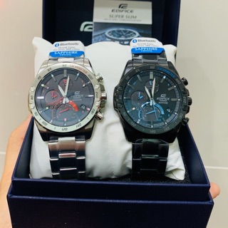 Edifice SUPER SLIM รุ่นEQB-1000XD-1A-สีเงินEQB-1000XDC-1A-ดำ Mobile Link + Tough Solar+ กระจกแซฟไฟร์ สินค้าของแท้100%