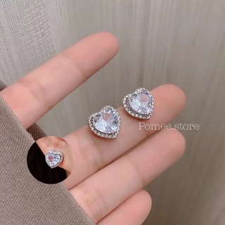 พร้อมส่ง ต่างหูเพชรหัวใจ