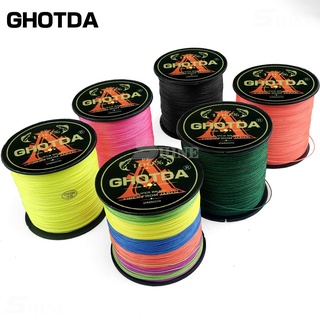 Ghotda 1000เมตร500เมตร300เมตร100เมตร4เส้น PE สายการประมง18-80LB M ultifilament เรียบ stong สายการประมง PE สายถัก