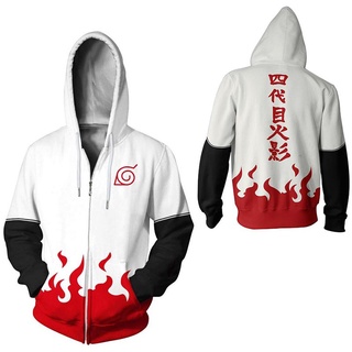 Unisex 3D NARUTO Hoody Hokage เสื้อแจ็คเก็ตแฟชั่นแบบเสื้อแจ๊คเก็ต