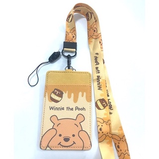 POOH BIG1 สายคล้องคอ สายคล้องบัตร ที่ใส่บัตร ซองใส่บัตร พร้อมสายคล้องคอ ลาย POOH งานดี สวยงาม สำหรับ บัตร 6x8 cm    PMYL