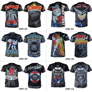 เสื้อมวยไทย Muay Thai T-Shirts เสื้อกีฬา ผ้าโพลีเอสเตอร์ Polyester