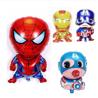 ลูกโป่งฟอยล์ ลายการ์ตูน Spiderman Iron Man Captain Avengers สําหรับตกแต่งปาร์ตี้วันเกิด