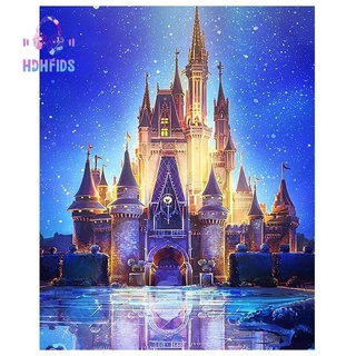 DIY Diamond Painting Diamond Embroidery Round Resin Diamond Cross Stitch Home Wall Decor 30X40cm, Castle