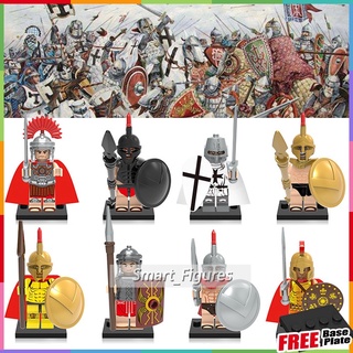 โรมัน Minifigures Centurion Spartan Warrior Crusader Commander ทหารราบหนักของเล่นของขวัญ Mini Figures X0164
