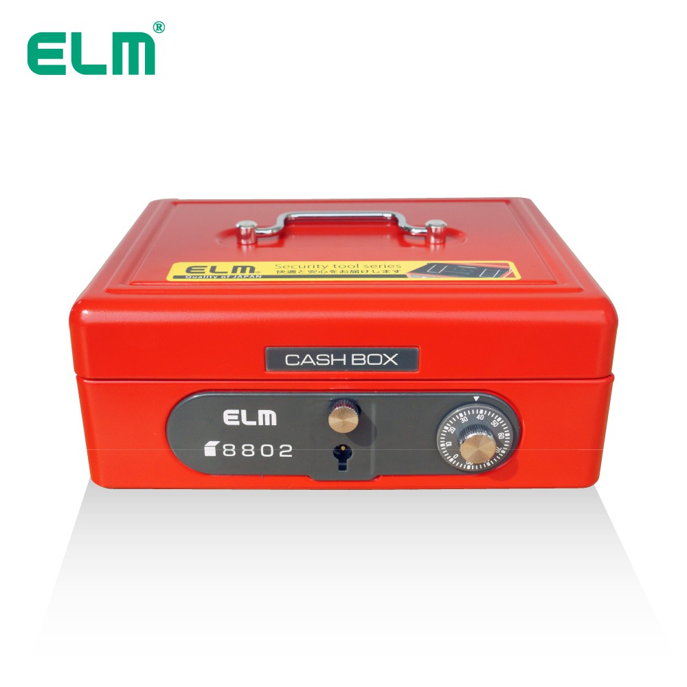 ELM (อีแอลเอ็ม) กล่องเซฟ ระบบล็อคด้วยกุญแจ พร้อมด้วยรหัสล็อคแบบหมุน รหัส 8802