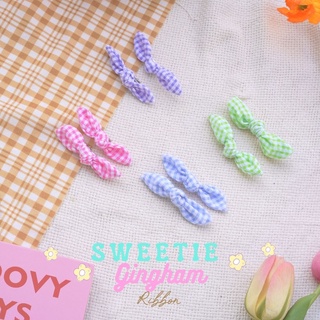 กิ๊บติดผม หมาเเละเเมว MOONIES PET001: Sweetie Gingham Ribbon กิ๊ฟโบว์