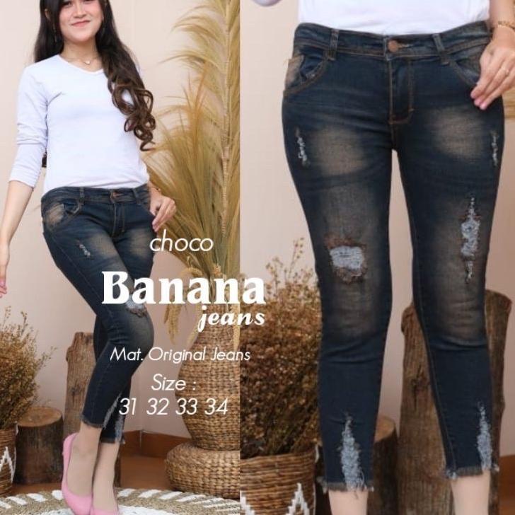 ราคาสบายกระเป๋า.. BANANA JEANS PANTS/7/8 RIPPED JEANS PANTS