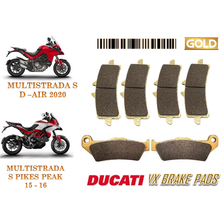 DUCATI DAYTONA VX BRAKE PADS MULTISTRADA 1200S 15-16 PIKES PEAK MULTISTRADA 1200S D-AIR 2020 GOLD QU