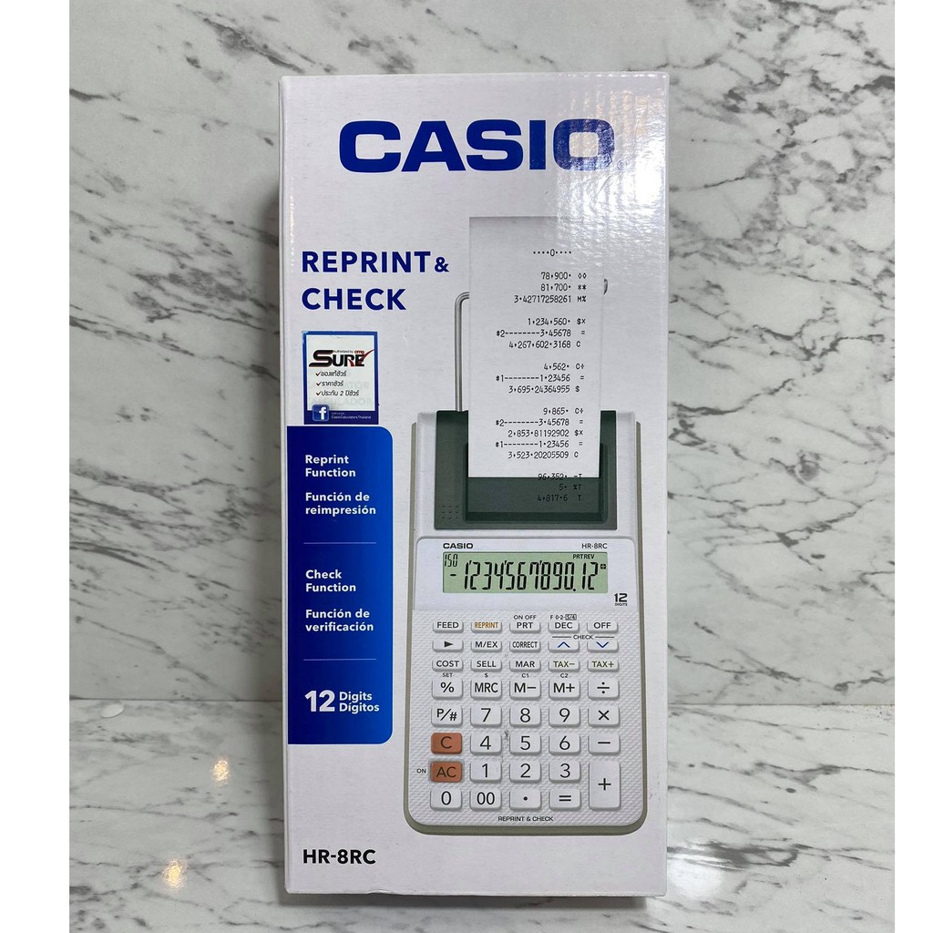 (มีโค้ดส่วนลด)เครื่องคิดเลขพิมพ์กระดาษขนาดเล็ก Casio HR-8RC ของใหม่ ของแท้ 100% รับประกัน 2 ปี