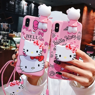 เคสโทรศัพท์มือถือลายการ์ตูนแมวสีชมพูสําหรับ Samsung A6 Plus A6 2018 J8 Plus A9 Star Lite A8 Plus 2018 A5 A7 2017 2018 A520 A720