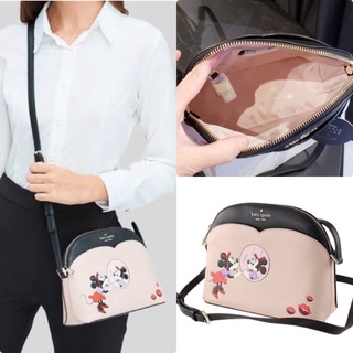 🎀 (สด-ผ่อน) กระเป๋าสะพาย ทรงโดม สีชมพู ลายมินนี่ WKR00211 Disney x Kate Spade New York Minnie Mouse Dome Crossbody Bag