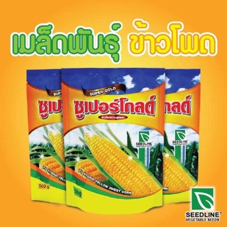 เมล็ดพันธุ์ ข้าวโพดหวาน สีเหลือง ซูเปอร์โกลด์ ขนาด 200 กรัม และ 500 กรัม Super Gold ข้าวโพดหวานลูกผสม