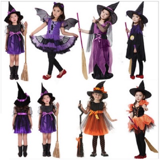 ชุดฮาโลวีน เด็กผู้หญิง ชุดแม่มด มาพร้อมหมวก ( มี 5 แบบ ) รุ่…