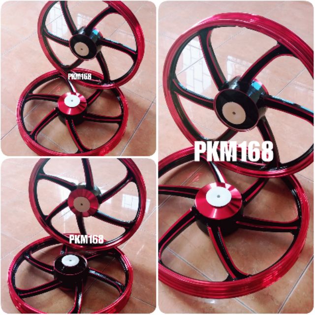 ล้อแม็ก SUPER CUB , WAVE 100(ดรั้มเบรคหน้า-หลัง) พร้อมลูกปืนล้อ