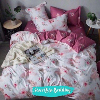 Sweet Kip Bedding ผ้าปูที่นอน พร้อมผ้านวมขนาด 180 x 220 เซ็นติเมตร รวม 6 ชิ้น (ของจริงเป็นสีชมพูเข้มทั้งสองด้าน)