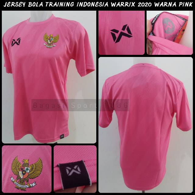 Merah ชุดเสื้อฟุตบอลทีมชาติอินโดนีเซีย สีชมพู 2020 Indo Warrix Warix Training