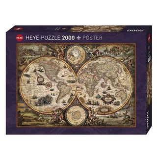 จิ๊กซอว์ 2000 pcs PUZZLE HEYE - VINTAGE WORLD (Map Art) + Poster