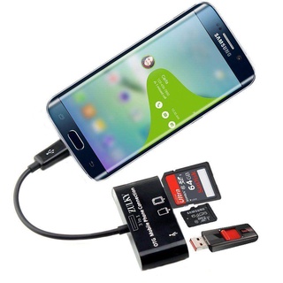 สาย แปลง micro usb OTG with hcard reader sd tf card