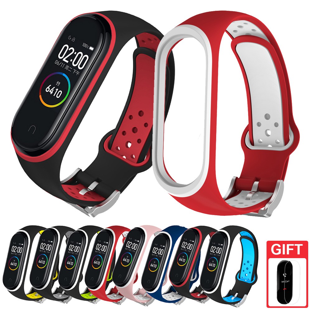 สายรัดข้อมือซิลิโคน ระบายอากาศ แบบเปลี่ยน สําหรับ Xiaomi Mi Band 8 6 5 4 3
