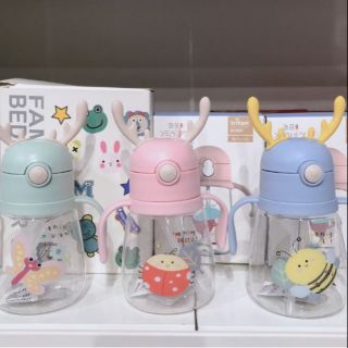 แก้วหัดดื่มหูกวาง ลายแมลง #tohtaeshopbyurikaka