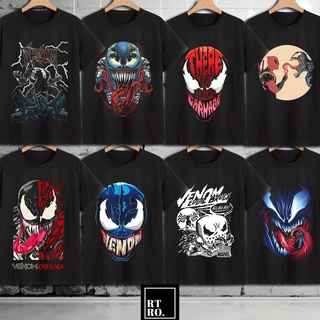 เสื้อยืด Venom MARVEL T-Shirt Superhero Graphic shirt Black Tee Retro / Shirt Unisex Bootleg Trend เสื้อยืด เสื้อยืดเท่