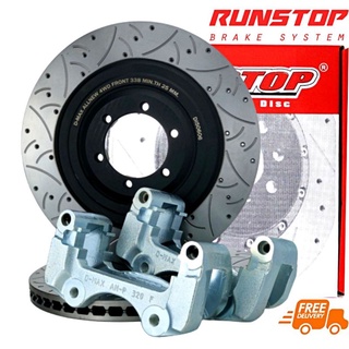 จานขยาย RUNSTOP แท้ ตรงรุ่น Mitsubishi Pajero sport Triton 2007-2014 และ 2015-2022 355มม.จานหน้า จานขยาย Over size