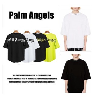 Palm Angels PA เสื้อยืดคอกลมแขนสั้นพิมพ์ลายตัวอักษรสําหรับผู้ชายและผู้หญิง