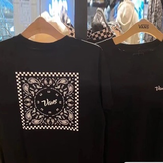 Vans เสื้อยืดแขนสั้น ผ้าฝ้าย พิมพ์ลายดอกไม้ สไตล์ชนเผ่า สําหรับผู้ชาย และผู้หญิง