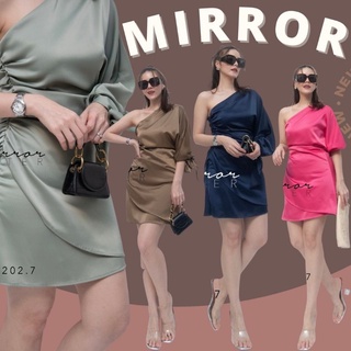 🔖ป้าย Mirrorsister 20202.7 เดรสสั้นผ้าซิลค์ ดีไซน์ไหล่เดียว สวยเก๋สุดๆ