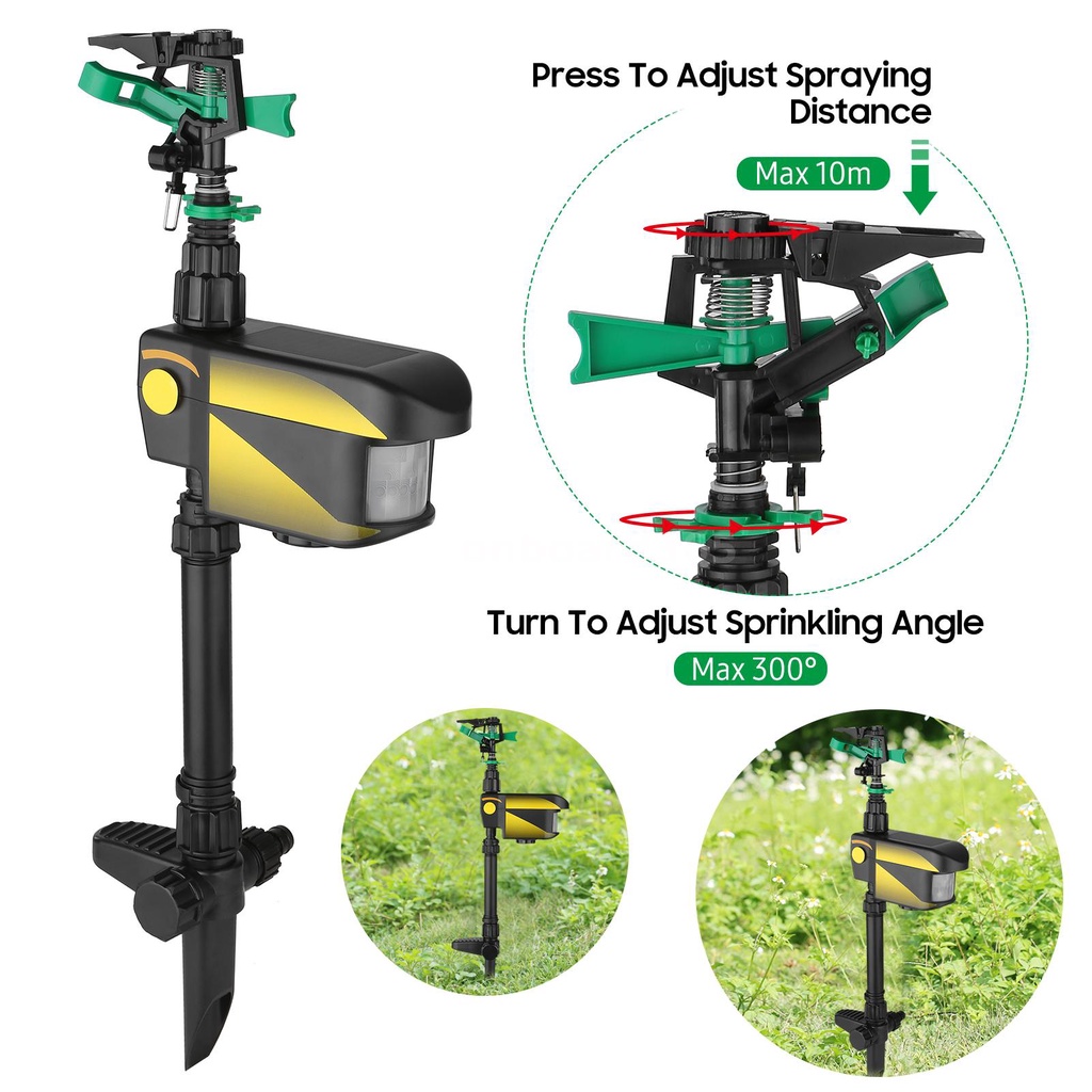 OB Solar Power Motion-Activated Animal Repeller Yard Enforcer Motion- Activated Sprinkler with 3 Time Modes Adjustable Sp | Shopee Thailand