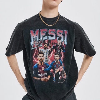 เสื้อยืดสุดเท่เสื้อยืดผ้าฟอก messi เมสซี่ เสื้อโอเวอร์ไซส์ เสื้อฟุตบอล เสื้อลายมันส์ รุ่นขายดี jersey psgSto5XL