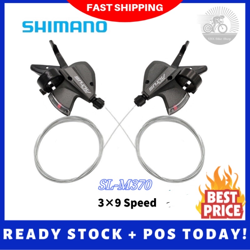 Shimano Altus M370 3x9 Speed Shifter Trigger Set SL-M370 w/สายด้านใน Shifter ซ้าย + ขวา