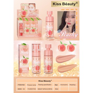 รองพื้นขวดแก้ว พีช Kiss Beauty