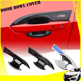 2016-2020 Honda Civic FC FK ฝาครอบชามประตู คาร์บอนไฟเบอร์ และการออกแบบ Type R Door Bowl Cover