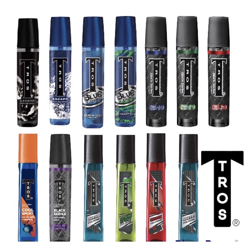 ทรอสโคโลญ แบล็ค/บลูโค้ดซีรีส์ TROS BLACK & BLUE SERIES COLOGNE 100ML