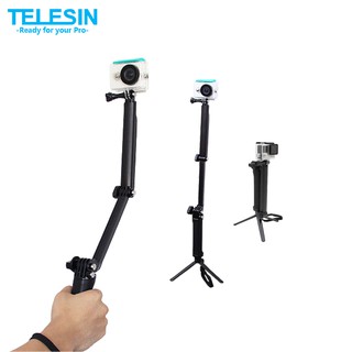 TELESIN Multi-Function Tripod &amp; Selfie Stick &amp; Foldable Pole for GoPro, SJCAM, Sports Camera