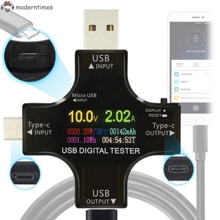 มัลติฟังก์ชั่น Type-C Usb Meter Tester จอแอลซีดีดิจิตอลมัลติมิเตอร์แรงดันไฟฟ้า