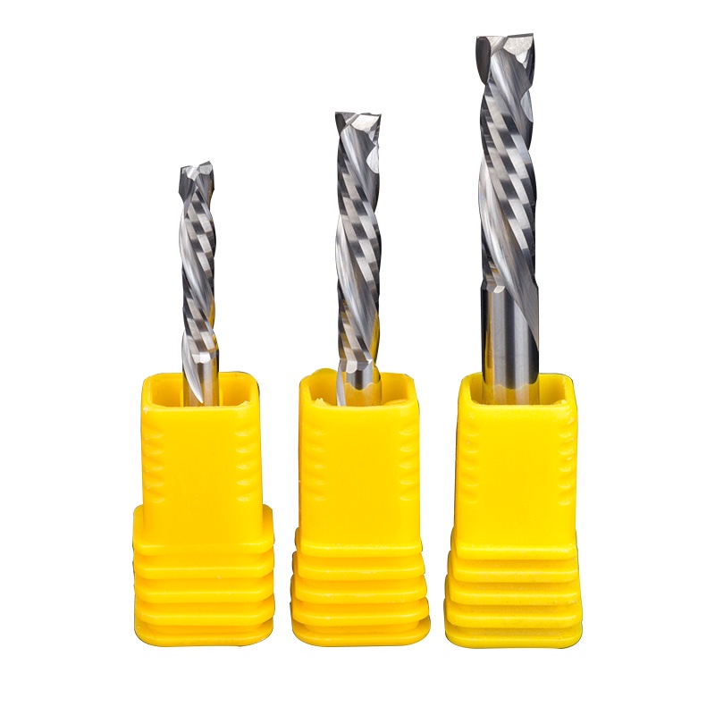 Compression Woodwork UP & DOWN Cut 2 ขลุ่ยเกลียวคาร์ไบด์เครื่องมือ CNC Router Bit ไม้ EndMill Cutter
