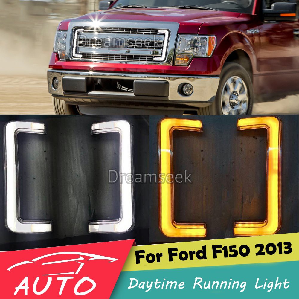 Drl ไฟตัดหมอก LED พร้อมสัญญาณเลี้ยว สําหรับ FORD F150 2013 2014