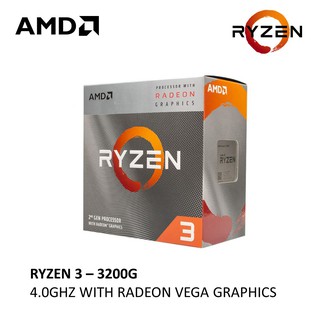 โปรเซสเซอร์ CPU AMD RYZEN 3 3200G 4.0GHZ 6MB CACHE AM4 พร้อมกราฟิก VEGA