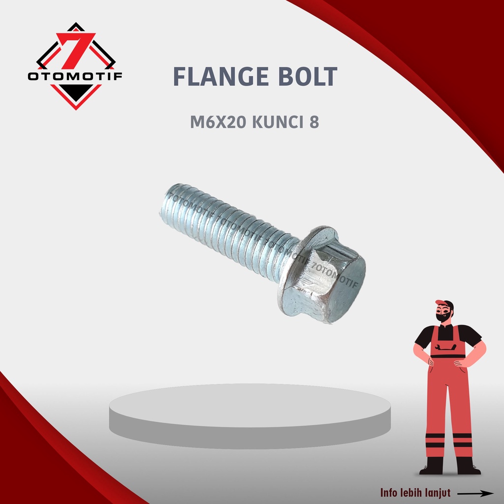 หน้าแปลน Bolt M6x20 Key 8 ด้าย 10 Bolt Cap 6x20 6mm M6 สีขาว