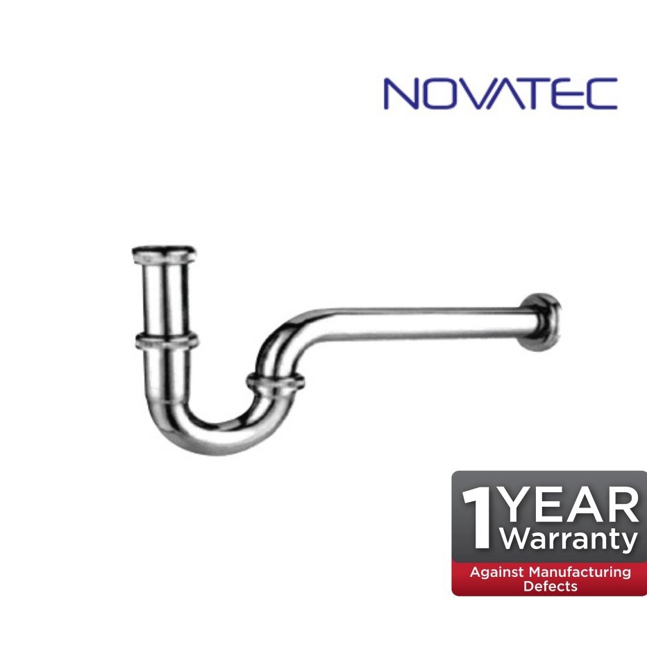ท่อน้ำทิ้งสแตนเลสNovatec 32mm Chrome Plated Stainless Steel Tubular P Trap BBT-3202
