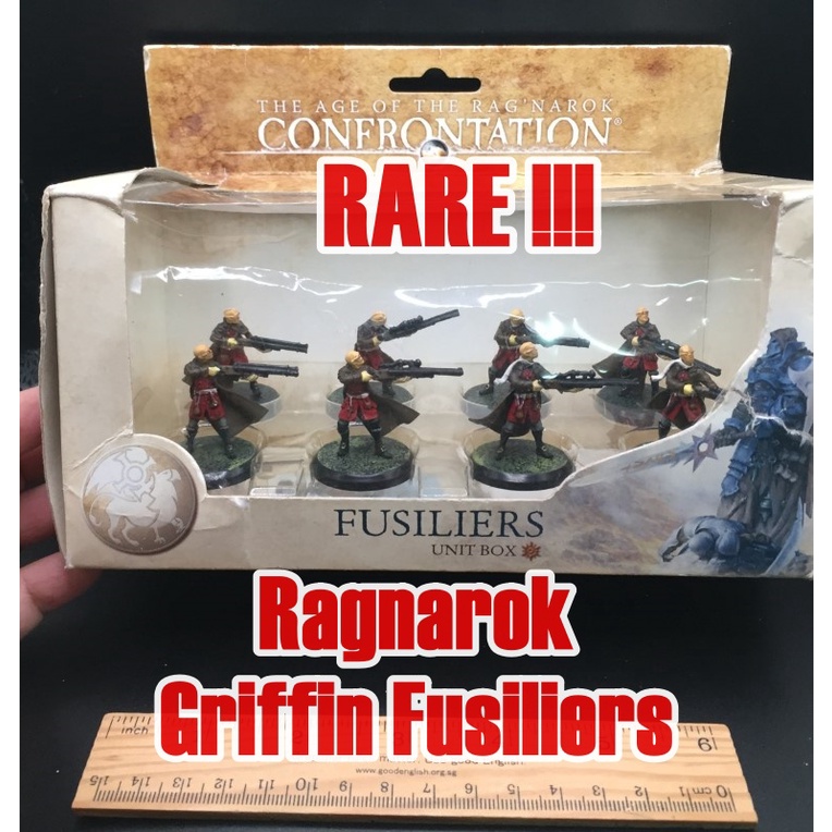 ฟิกเกอร์ แร็กนาร็อก  Confrontation Age of Ragnarok Griffin Fusiliers Unit Box mini figure  RARE !!!