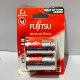 ถ่านอัลคาไลน์ Fujitsu Universal Power LR14 C size alkaline battery. Replaces ถ่ายไฟฉาย Fujitsu Universal Power LR14 C si