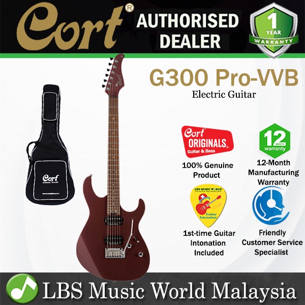 Cort G300 Pro Basswood Body กีตาร์ไฟฟ้า Maple Fretboard พร้อมกระเป๋า - Vivid Burgundy (G 300 VVB)